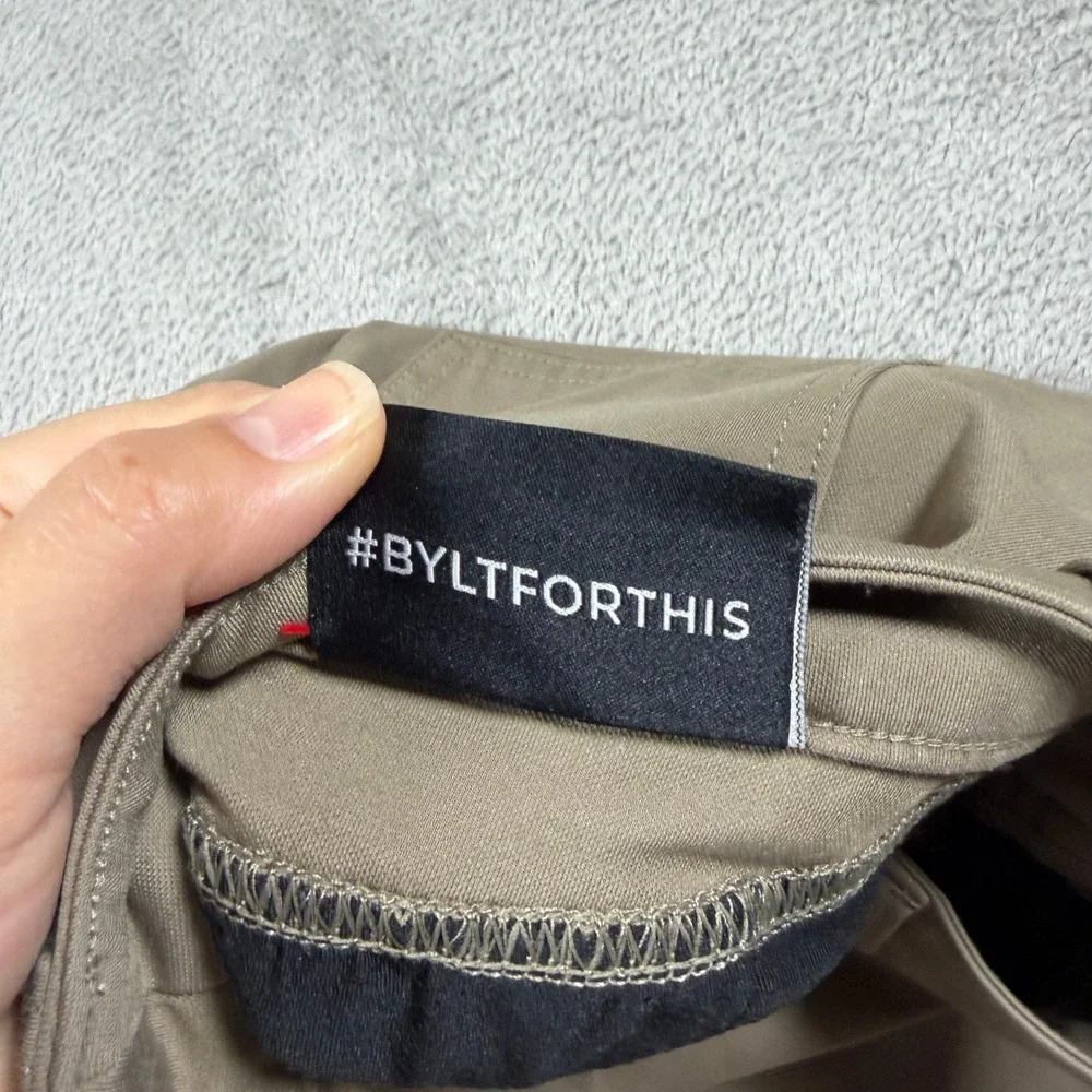 BYLT Premium Basics Everyday Pant 2.0 Mens 36T Brown Slim Fit Performance Chino